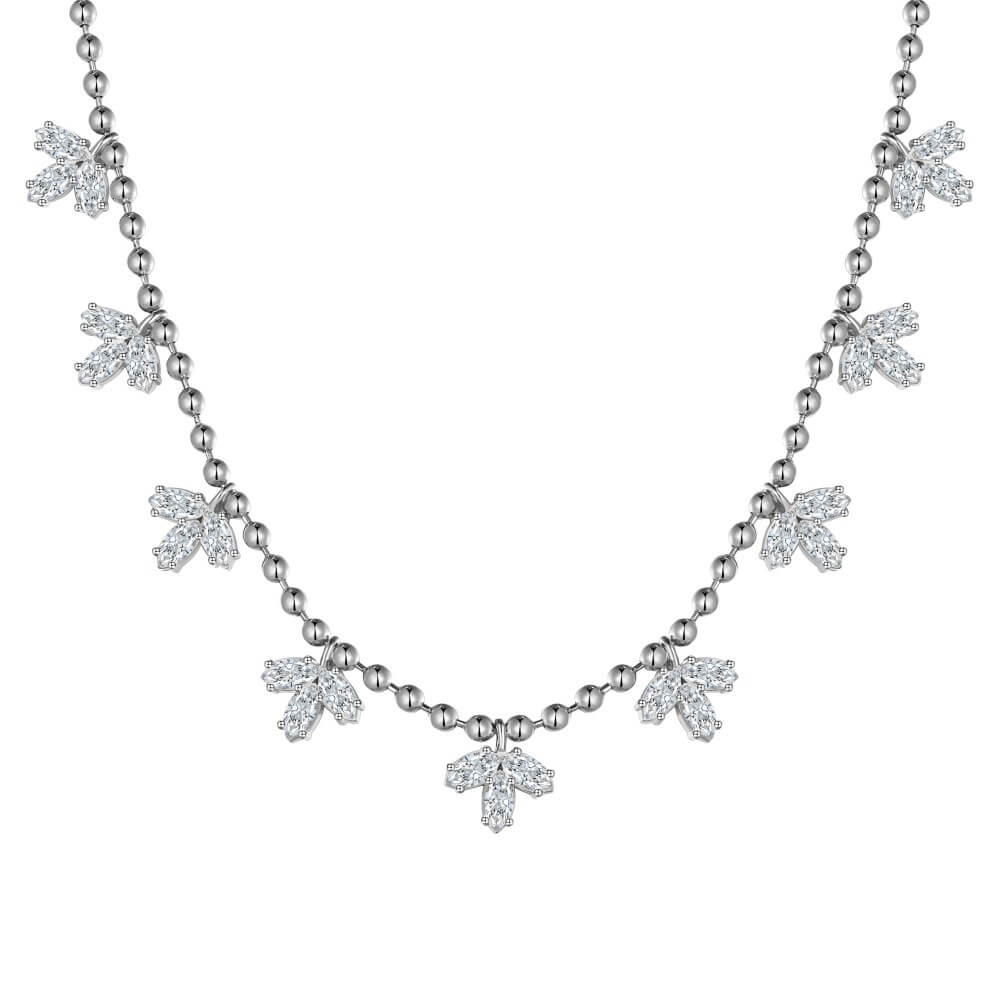 Leaf Design  Necklace in 925 Sterling Silver