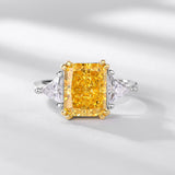 Delicate Radiant Cut Yellow Stone Engagement Ring