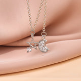 Star and Moon Pendant Necklace in 925 Sterling Silver