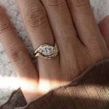 Unique Marquise Cut 1.0ct Pave Moissanite Ring Sets