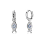 Fish-Shaped Drop Earrings with Blue Zirconia | Solarii Jewelry