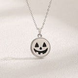 Halloween Pumpkin Design Necklace In Sterling Silver