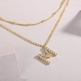 Letter “M” Moissanite Necklace with Yellow Gold Plating, 925 Sterling Silver