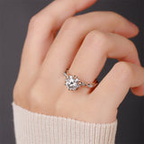 Charming Moissanite 925 Sterling Silver Two-Tone Design Engagement Ring