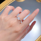 Exquisite Asscher Cut 1.2ct Engagement Ring In Sterling Silver