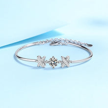 Gorgeous round cut moissanite bracelet, rhodium plated, 925 sterling silver