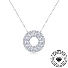 Moissanite Round Cut Open Circle 925 Sterling Silver Necklace