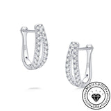 Solarii Moissanite Round Cut Noble U-shaped 925 Sterling Silver Earrings