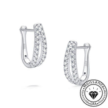 Solarii Moissanite Round Cut Noble U-shaped 925 Sterling Silver Earrings