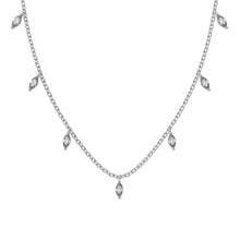 Marquise Cut Green Stone Necklace in 925 Sterling Silver