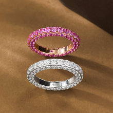 Luxurious Pave Round Cut 925 Sterling Silver Wedding Band