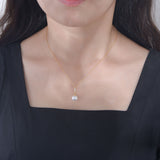 Radiant Pearl Necklace In Sterling Silver For Woman