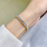 Graceful Round Cut Bracelet For Women In Sterling Silver