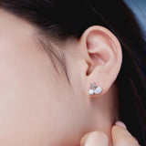 925 Sterling Silver Starfish&Shell Design Pearl Stud Earrings