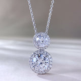 Unique Round Cut 2.8ct 925 Sterling Silver Necklace