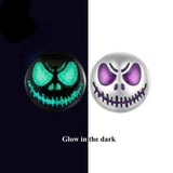 Glow-in-the-Dark Halloween Skull Stud Earrings in Sterling Silver