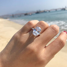Gorgeous Oval Cut 8.0ct Sterling Silver Engagement Ring