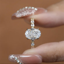 Oval Cut White Stone Ring with Yellow Gold Plating - 925 Sterling Silver