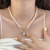 Lustrous Baroque Pearl Necklace In Sterling Silver For Woman