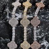 Tassel-trimmed round cut moissanite bracelet, rhodium plated, 925 sterling silver