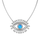 Evil Eye Blue Stone Sterling Silver Necklace