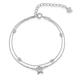 Round Cut Cubic Zirconia Star Bracelet in Sterling Silver/Gold