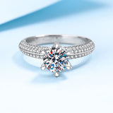 Moissanite 2.0ct Pave Round Cut 925 Sterling Silver Engagement Ring