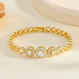Dazzling round cut moissanite bracelet, rhodium plated, 925 sterling silver