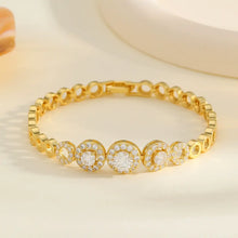 Dazzling round cut moissanite bracelet, rhodium plated, 925 sterling silver