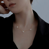 Butterfly Charm Necklace in 925 Sterling Silver