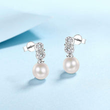 Solarii Moissanite  Round Cut 925 Sterling Silver Natural Freshwater Pearl Earrings