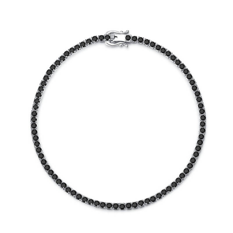 Round Cut Simulated Diamonds and Colored Gemstone Tennis Bracelet in Sterling Silver