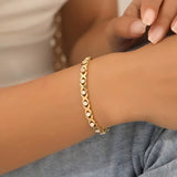 Statement round cut moissanite bracelet, rhodium plated, 925 sterling silver