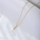 Noble Tassel Pearl Pendant Necklace In Sterling Silver For Woman