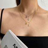 Star and Moon Pendant Necklace in 925 Sterling Silver