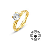 Elegant Round Cut 1.0ct Twist Design Engagement Ring In Sterling Silver[SALE]