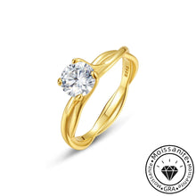 Elegant Round Cut 1.0ct Twist Design Engagement Ring In Sterling Silver