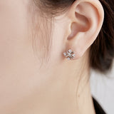 925 Sterling Silver Round Cut Stud Earrings