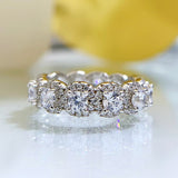 925 Sterling Silver Round Cut Halo Design Eternity Wedding Ring