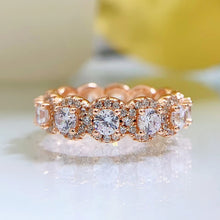 925 Sterling Silver Round Cut Halo Design Eternity Wedding Ring