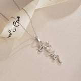 Love Script CZ Necklace in 925 Sterling Silver