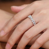 Solarii Moissanite 1.0ct Butterfly Design Round Cut & Marquise Cut Full Eternity Ring 925 Sterling Silver Wedding Band