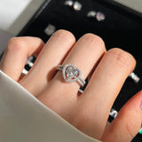 Heart Cut Double Layer Insert Wedding Ring Set