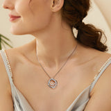 Timeless 925 Sterling Silver Infinity Circle Moissanite Necklace In Sterling Sliver
