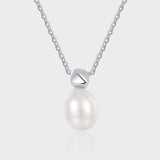 Elegant Pearl Necklace In Sterling Silver For Woman