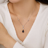 Teardrop Pear Cut Necklace in 925 Sterling Silver