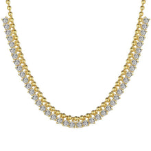 Double Layer Round Cut Necklace in 925 Sterling Silver