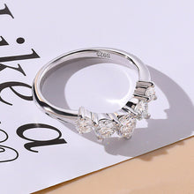 Round Cut White Gold Plated 925 Sterling Silver Moissanite Five-Stone Wedding Ring