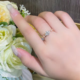 Round Cut White Stone Ring with Yellow Gold Plating - 925 Sterling Silver