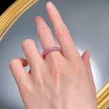 Luxurious Pave Round Cut 925 Sterling Silver Wedding Band